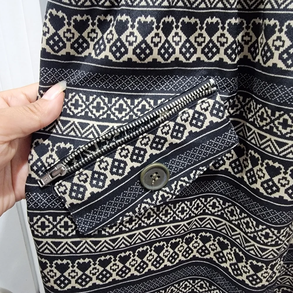 Allen B Pattern Shirt Dress with Smocked Waist - Picture 7 of 15